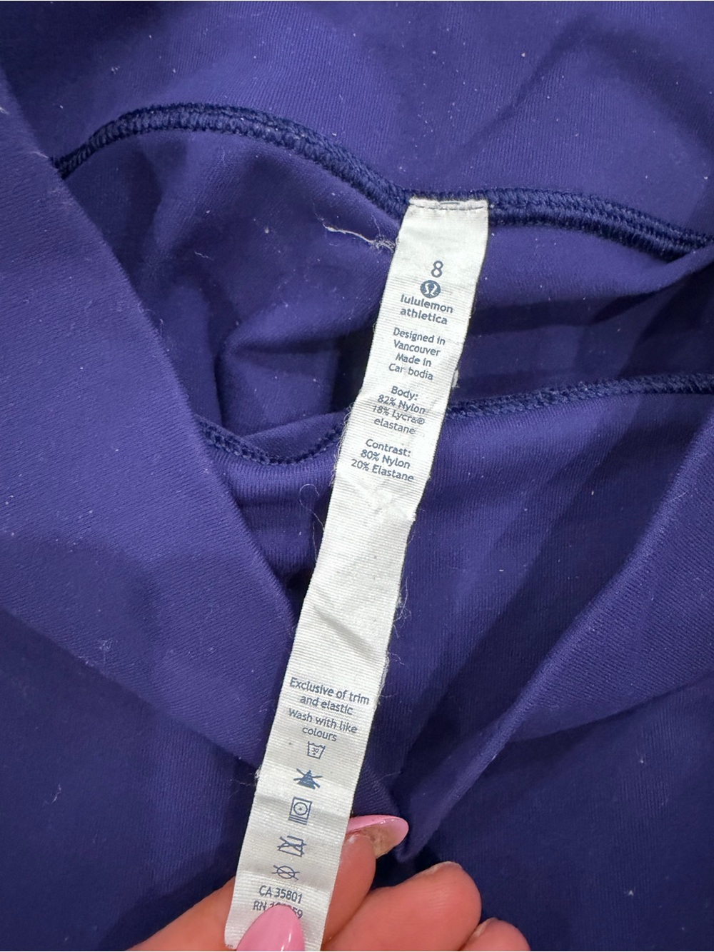 lululemon athletica Girls' Deep Purple Performance Leggings - Picture 2 of 5